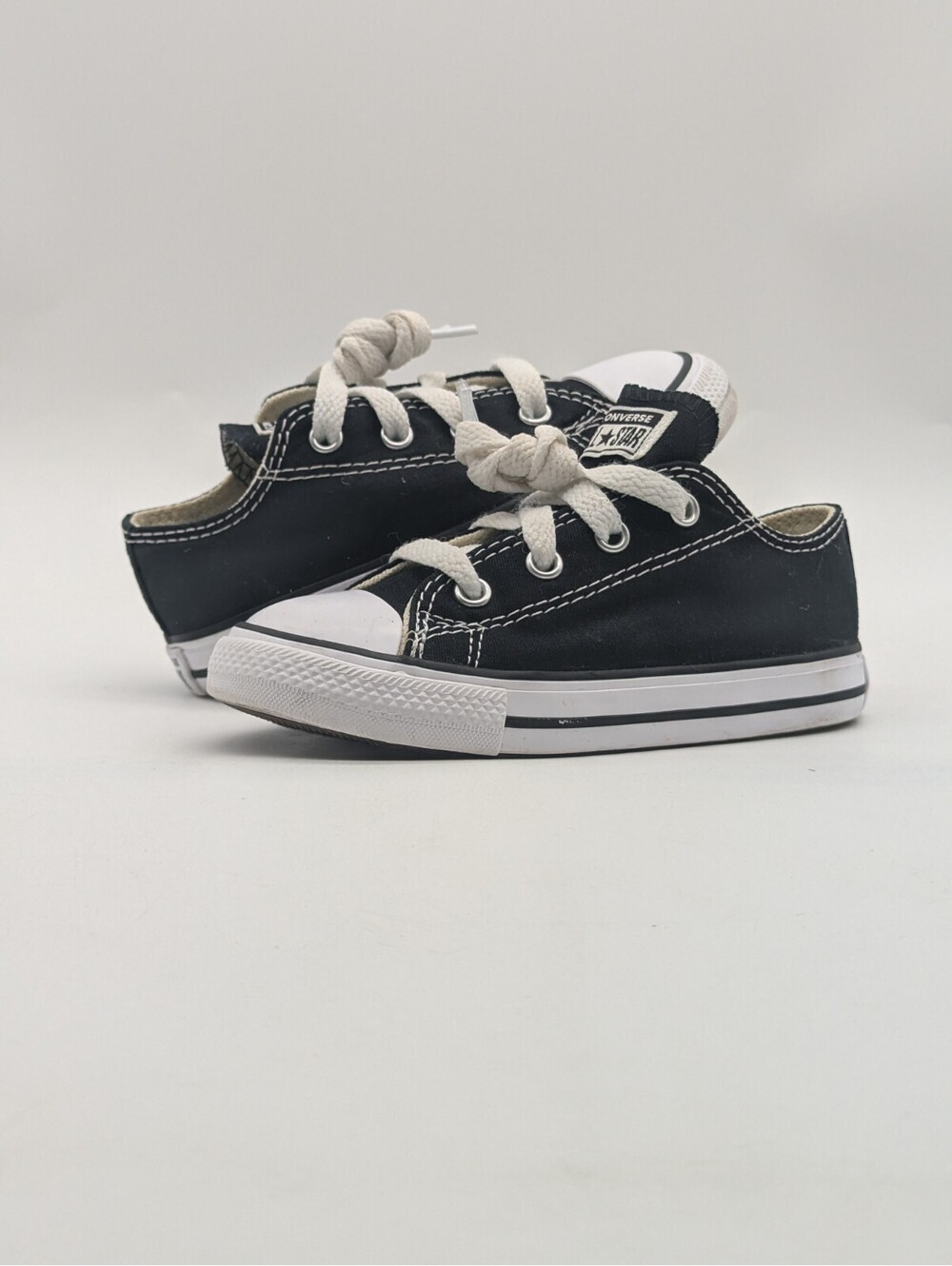 Converse All Stars Chuck Taylor Low Black White Kids Toddler Size 8K 8C 7J235